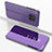 Leather Case Stands Flip Mirror Cover Holder for Huawei Honor 50 Lite Clove Purple