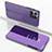 Leather Case Stands Flip Mirror Cover Holder for Huawei Honor X6S Clove Purple