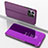 Leather Case Stands Flip Mirror Cover Holder for Huawei Honor X6S Purple