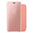 Leather Case Stands Flip Mirror Cover Holder for Huawei Nova 5 Pro Rose Gold