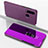 Leather Case Stands Flip Mirror Cover Holder for Huawei P Smart+ Plus Purple