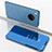 Leather Case Stands Flip Mirror Cover Holder for Huawei Y9a Blue
