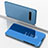 Leather Case Stands Flip Mirror Cover Holder for LG V60 ThinQ 5G Blue