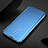 Leather Case Stands Flip Mirror Cover Holder for OnePlus Nord N200 5G Blue