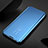 Leather Case Stands Flip Mirror Cover Holder for Oppo F19 Pro+ Plus 5G Blue