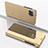Leather Case Stands Flip Mirror Cover Holder for Oppo Reno4 Lite Gold