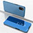 Leather Case Stands Flip Mirror Cover Holder for Samsung Galaxy A03s Blue