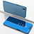 Leather Case Stands Flip Mirror Cover Holder for Samsung Galaxy A10 Blue
