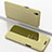 Leather Case Stands Flip Mirror Cover Holder for Samsung Galaxy A10 Gold