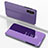 Leather Case Stands Flip Mirror Cover Holder for Samsung Galaxy A14 5G Clove Purple