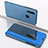 Leather Case Stands Flip Mirror Cover Holder for Samsung Galaxy A30 Blue