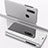 Leather Case Stands Flip Mirror Cover Holder for Samsung Galaxy A30 Silver