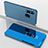 Leather Case Stands Flip Mirror Cover Holder for Samsung Galaxy A60 Blue