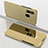 Leather Case Stands Flip Mirror Cover Holder for Samsung Galaxy A60 Gold