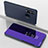 Leather Case Stands Flip Mirror Cover Holder for Samsung Galaxy A60 Purple