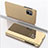 Leather Case Stands Flip Mirror Cover Holder for Samsung Galaxy A71 5G Gold
