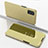 Leather Case Stands Flip Mirror Cover Holder for Samsung Galaxy A72 5G Gold