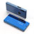 Leather Case Stands Flip Mirror Cover Holder for Samsung Galaxy M20 Blue