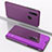 Leather Case Stands Flip Mirror Cover Holder for Samsung Galaxy M20 Purple