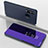 Leather Case Stands Flip Mirror Cover Holder for Samsung Galaxy M40 Purple