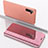 Leather Case Stands Flip Mirror Cover Holder for Samsung Galaxy Note 10 Rose Gold