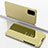 Leather Case Stands Flip Mirror Cover Holder for Samsung Galaxy S20 Plus 5G Gold