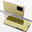 Leather Case Stands Flip Mirror Cover Holder for Samsung Galaxy S20 Ultra Gold