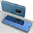 Leather Case Stands Flip Mirror Cover Holder for Samsung Galaxy S9 Plus Blue
