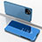 Leather Case Stands Flip Mirror Cover Holder for Xiaomi Mi 11 Lite 4G Blue