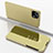 Leather Case Stands Flip Mirror Cover Holder for Xiaomi Mi 11 Lite 4G Gold