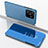 Leather Case Stands Flip Mirror Cover Holder for Xiaomi Redmi 10C 4G Blue