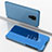 Leather Case Stands Flip Mirror Cover Holder for Xiaomi Redmi 10X 4G Blue