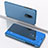 Leather Case Stands Flip Mirror Cover Holder for Xiaomi Redmi 8 Blue