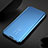Leather Case Stands Flip Mirror Cover Holder for Xiaomi Redmi Note 8 (2021) Blue