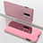 Leather Case Stands Flip Mirror Cover Holder for Xiaomi Redmi Note 8 Pro Rose Gold