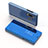 Leather Case Stands Flip Mirror Cover Holder L01 for Samsung Galaxy A9 Star Pro Blue
