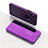 Leather Case Stands Flip Mirror Cover Holder L02 for Apple iPhone Xs Purple