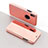 Leather Case Stands Flip Mirror Cover Holder L02 for Apple iPhone Xs Rose Gold