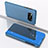 Leather Case Stands Flip Mirror Cover Holder L03 for Xiaomi Poco X3 NFC Blue