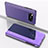 Leather Case Stands Flip Mirror Cover Holder L03 for Xiaomi Poco X3 Purple
