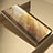 Leather Case Stands Flip Mirror Cover Holder L04 for Apple iPhone 13 Mini Gold