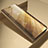 Leather Case Stands Flip Mirror Cover Holder L04 for Apple iPhone 14 Gold