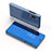 Leather Case Stands Flip Mirror Cover Holder L04 for Samsung Galaxy A7 (2018) A750 Blue