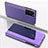 Leather Case Stands Flip Mirror Cover Holder L04 for Xiaomi Mi 10T Pro 5G Clove Purple