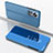 Leather Case Stands Flip Mirror Cover Holder L04 for Xiaomi Mi 12 5G Blue