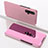 Leather Case Stands Flip Mirror Cover Holder M01 for Huawei Honor 20 Pink