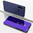 Leather Case Stands Flip Mirror Cover Holder M01 for Xiaomi Redmi Note 8 Purple