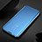 Leather Case Stands Flip Mirror Cover Holder M03 for Samsung Galaxy S20 5G Blue