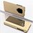 Leather Case Stands Flip Mirror Cover Holder QH1 for Xiaomi Poco M2 Pro Gold