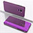 Leather Case Stands Flip Mirror Cover Holder QH1 for Xiaomi Redmi 10X 4G Purple